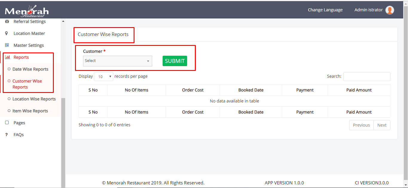 Customer Wise Reports